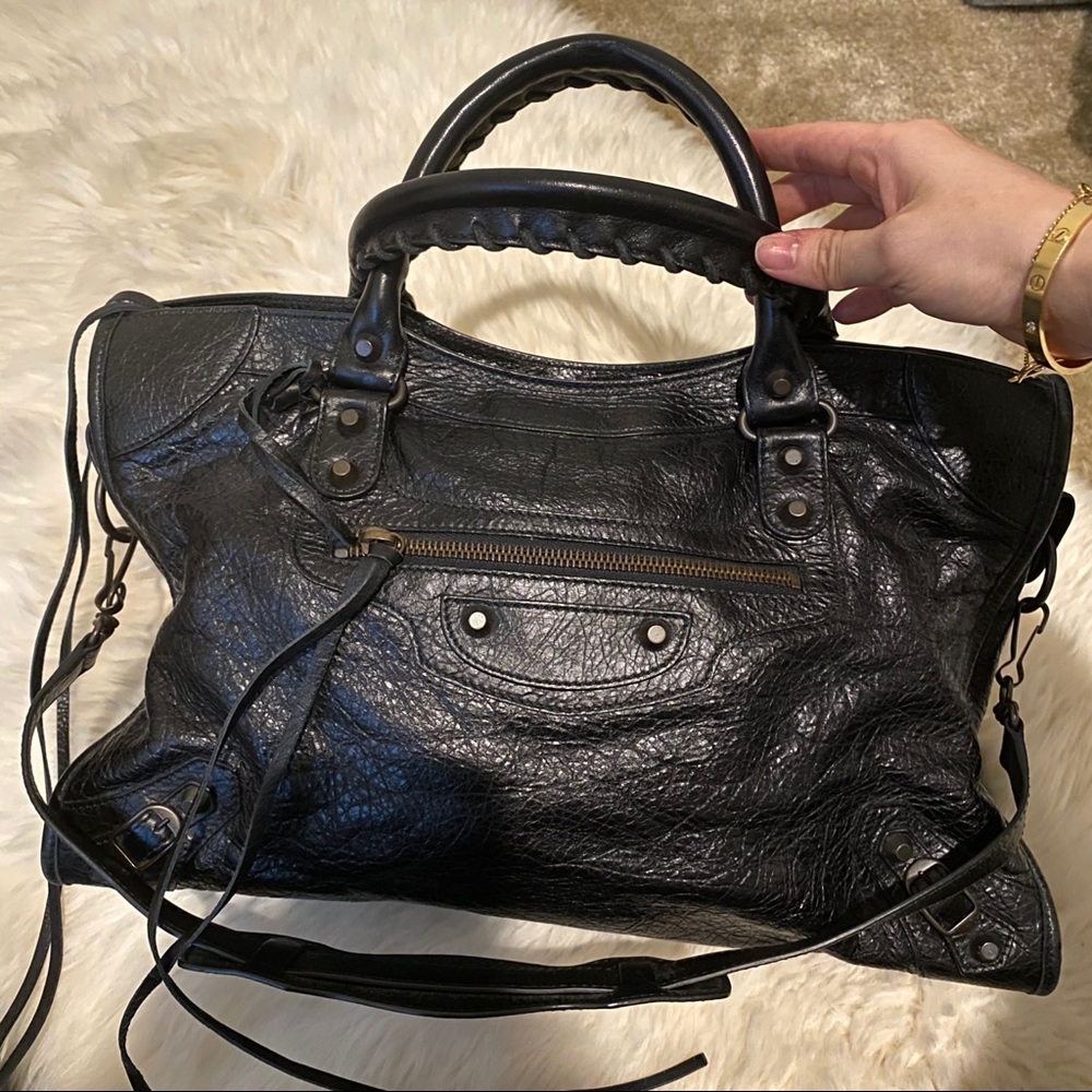 Balenciaga Classic City Bag Black Brass hardware
